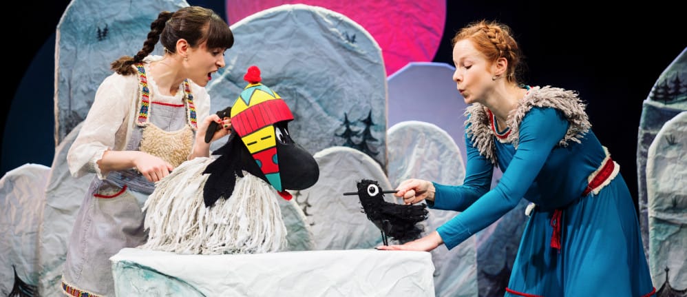 Actor with a yak puppet