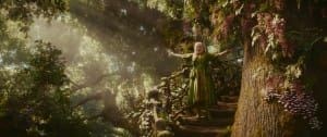 Woman dressed as an elf in a forest